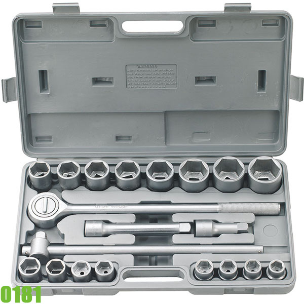 Bộ tuýp 0181, 20 chi tiết từ 19-50mm, đầu vuông 3/4"