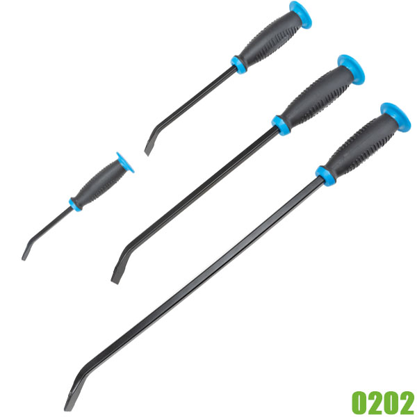 Bộ cây nạy 4 chi tiết 0202, dài 230-590mm, mũi cong, cán nhựa. FERVI