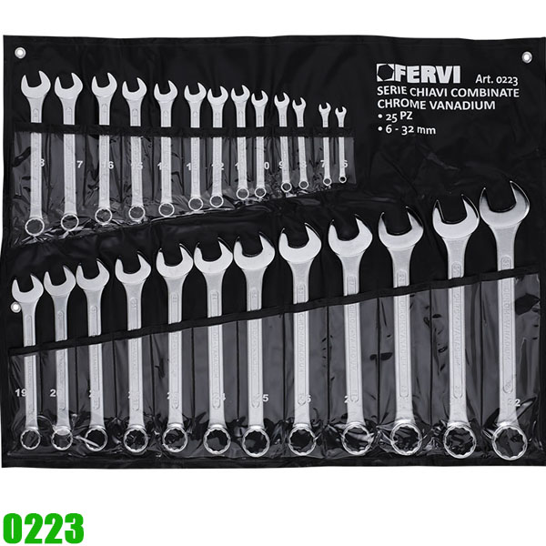 Bộ cờ lê vòng miệng 25 chi tiết từ 6-32mm, Cr-V, FRVI 0223