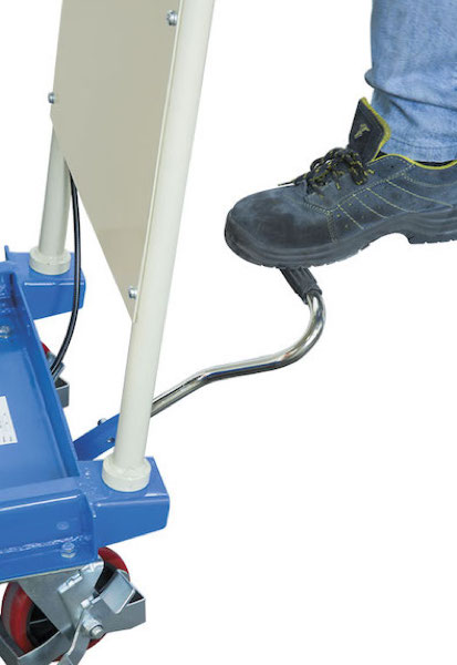 Bơm thủy lực đạp chân, nâng mặt bàn lên cao 1300mm