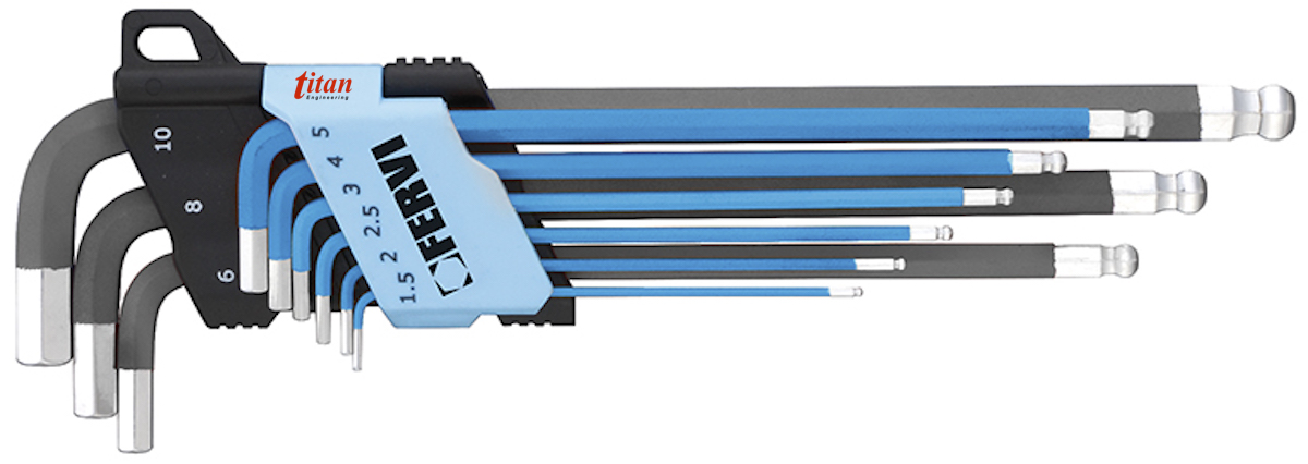 Bộ lục giác đầu bi loại dài gồm 9 cây từ 1.5 tới 10mm