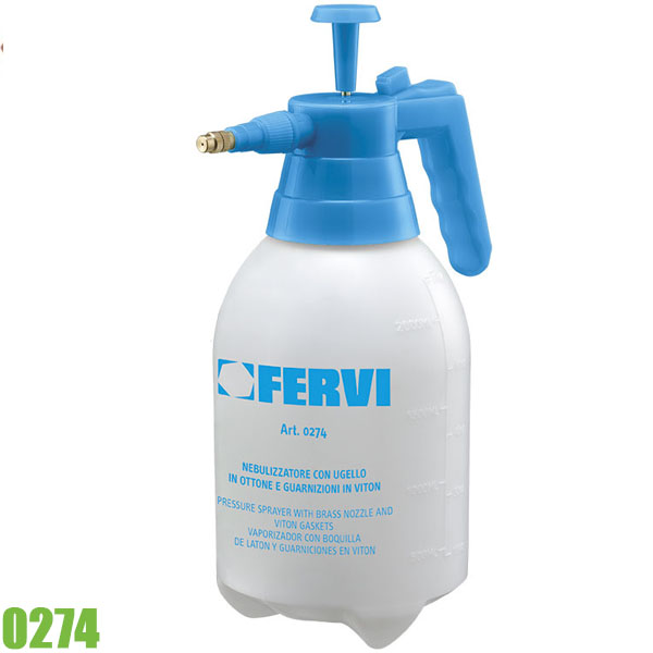 Bình xịt phun hóa chất 2 lít FERVI 0274, bép phun bằng đồng, seal Viton