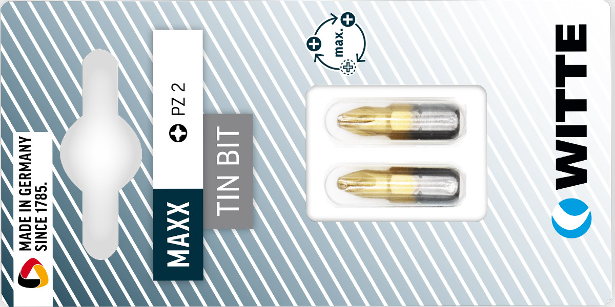 2666x Bộ 2 mũi vít hoa thị phủ titan từ PZ1-PZ3 chuôi 1/4 inch WITTE