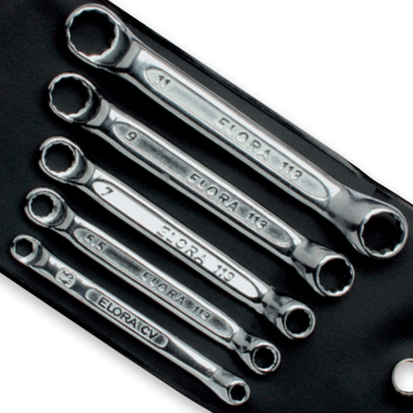 Bộ cờ lê 2 đầu vòng ELORA 113S, loại ngắn, đựng trong túi nhựa