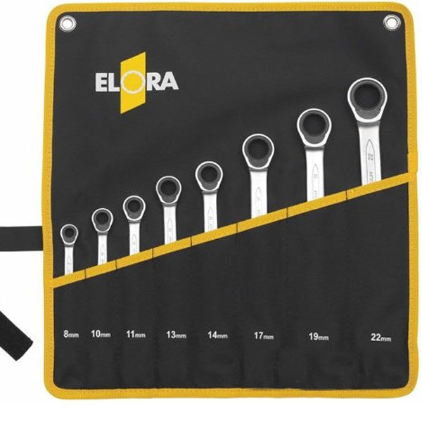 Bộ cờ lê tự động 8 chi tiết ELORA 204S-MT, đựng trong túi vải