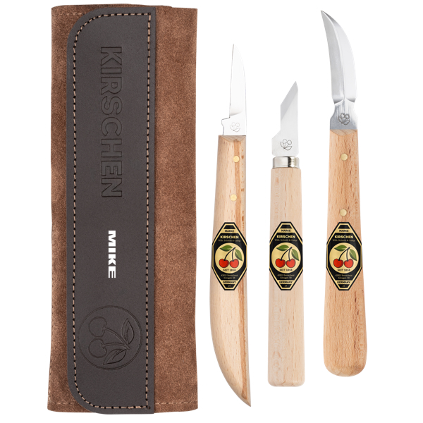 Bộ dao điêu khắc Kirschen 3307000, gồm 3 cây trong túi da