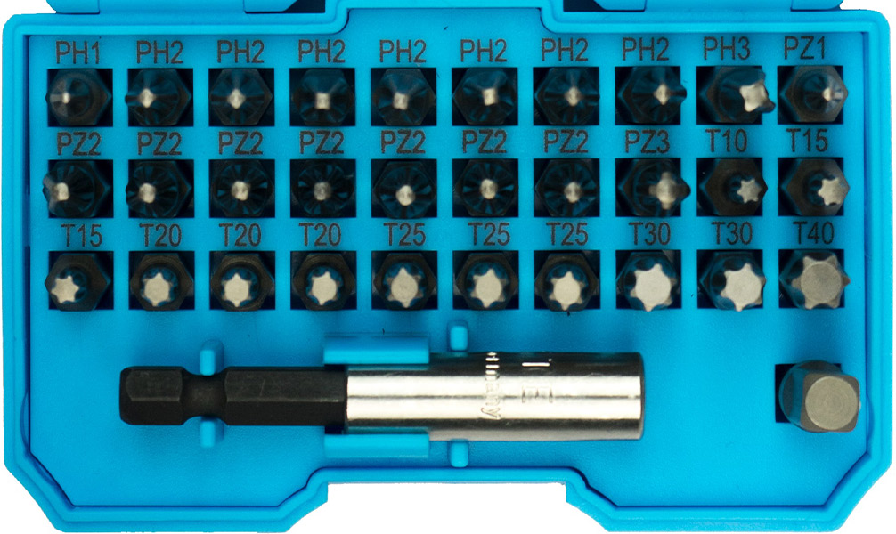 312012 Bộ đầu vít đa năng và thanh nối dài 1/4inch, 32 chi tiết WITTE