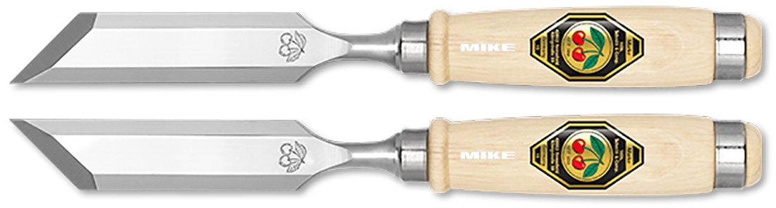Bộ đục gỗ 1056 với cặp lưỡi thẳng vát xéo 45 độ. Krischen Germany