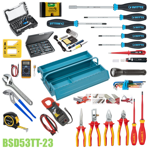 Bộ dụng cụ sửa chữa điện BSD53TT-23, 53 chi tiết FERVI Italia
