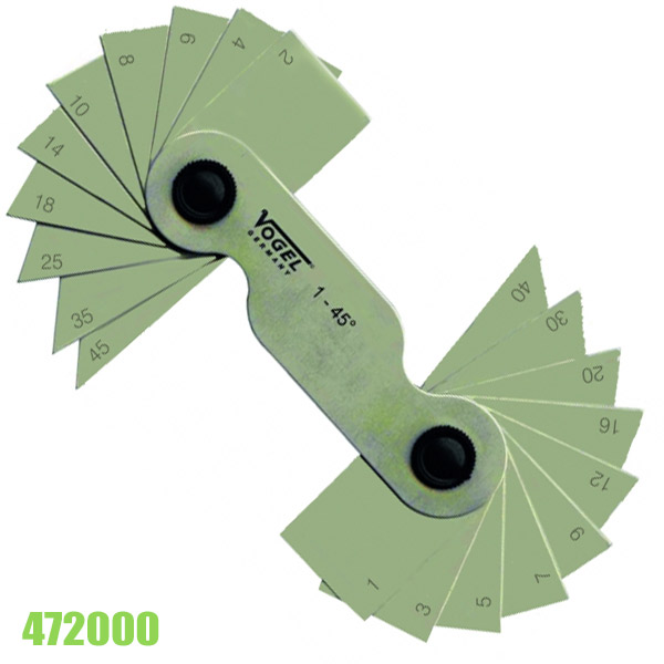 Bộ dưỡng góc chuẩn 472000, thang đo 1 - 45 độ, 20 chi tiết