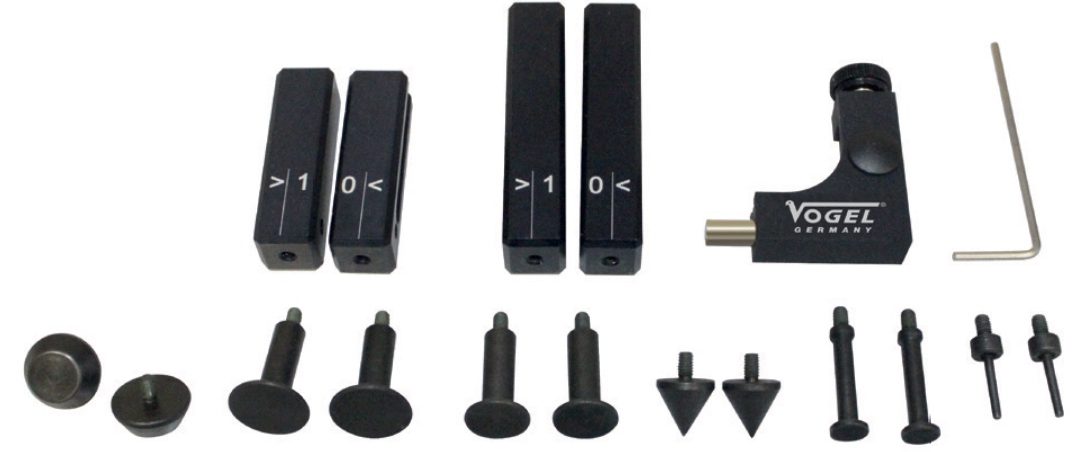 các loại phụ kiện trong bộ dưỡng đo cho thước