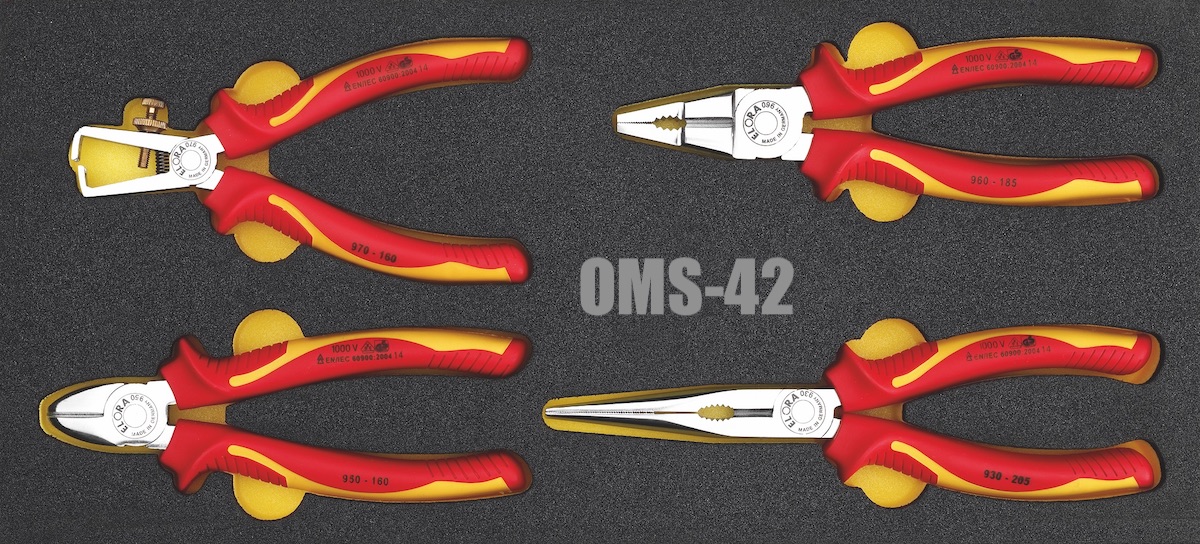 Bộ kìm cách điện 1000V gồm 4 cây OMS-42. ELORA Germany.