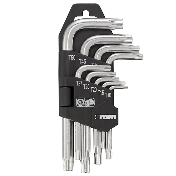 Bộ lục giác đầu sao FERVI 0220/C gồm 9 cây loại ngắn từ T10-T50