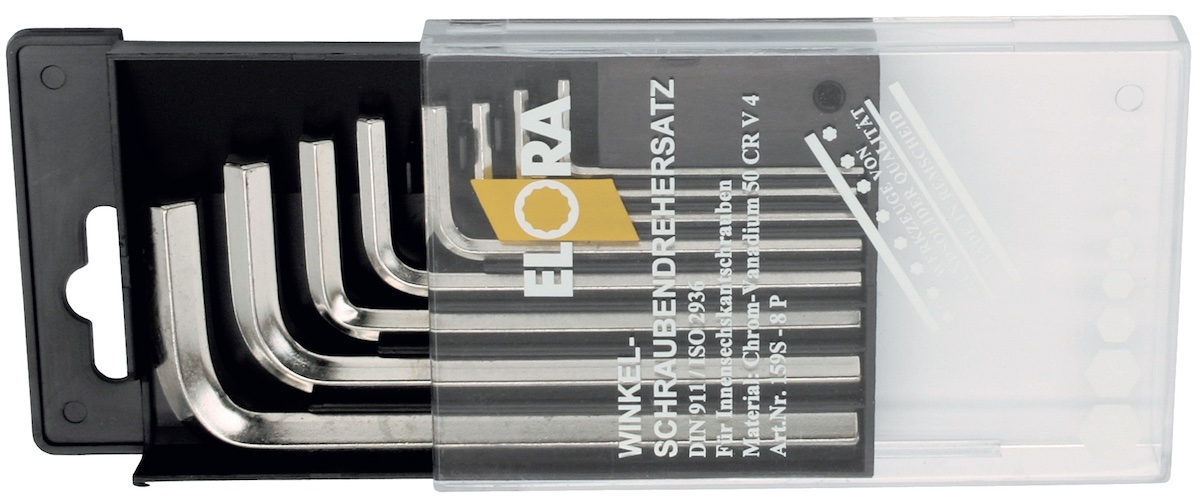 Bộ lục giác đầu bằng gồm 8 cây đựng trong hộp nhựa Elora 159S-8P