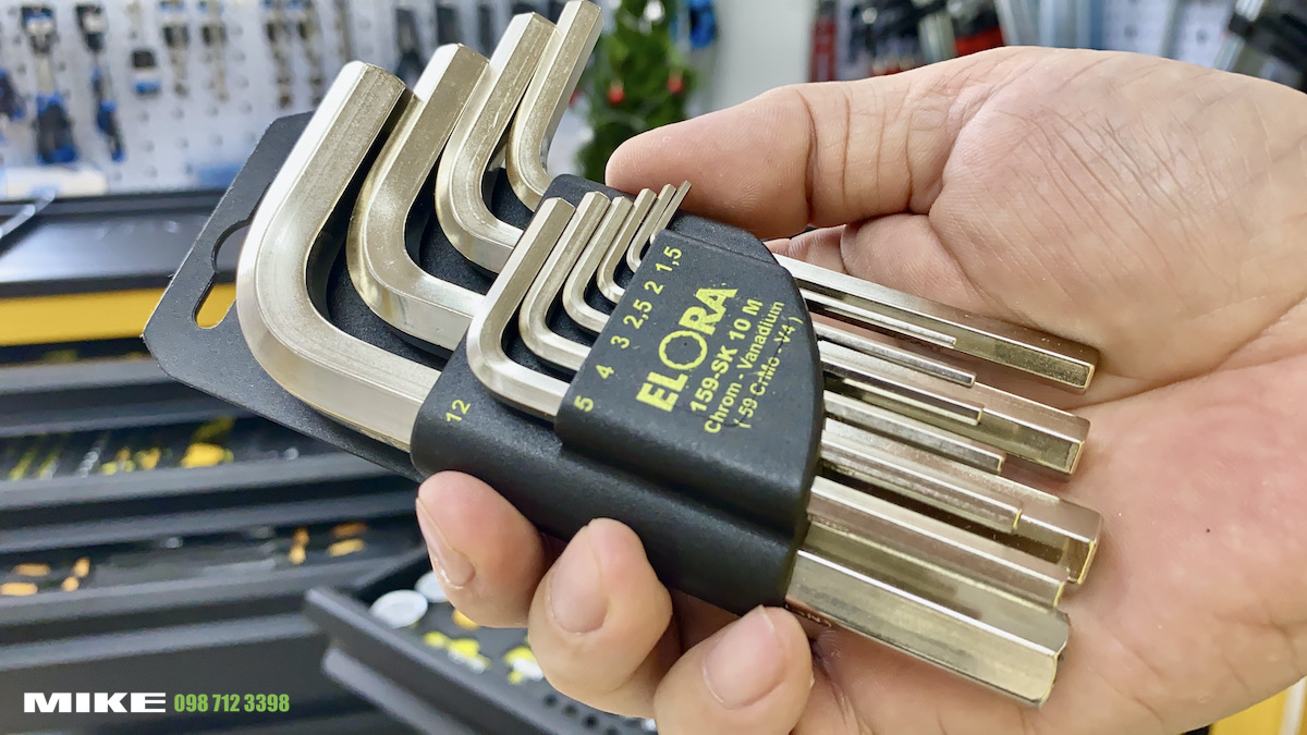 Bộ lục giác đầu bằng 10 cây từ 1.5mm đến 12mm ELORA 159SK-10M