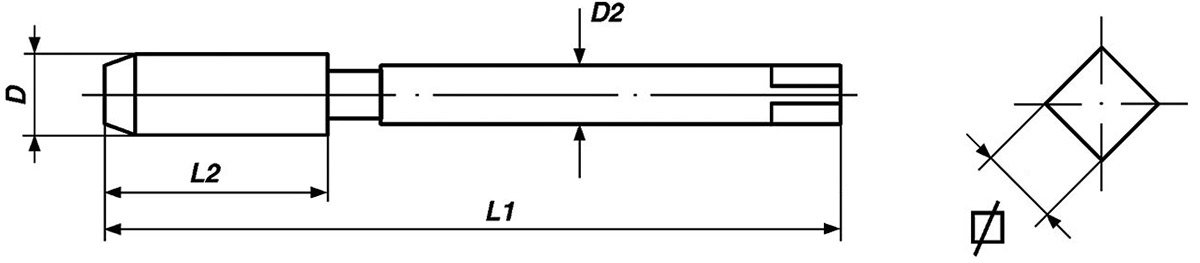 263-Bộ taro ren 2 cây, ren mịn chuẩn DIN 2181 HSS-G