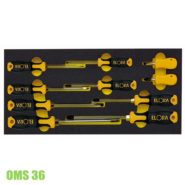 Bộ tô vít dẹp và hoa thị 10 món ELORA OMS-36