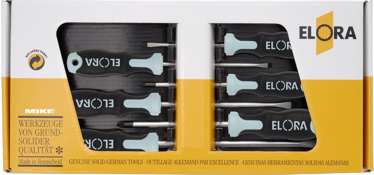 Bộ tuốc nơ vít bằng thép không ỉ gồm 6 cây