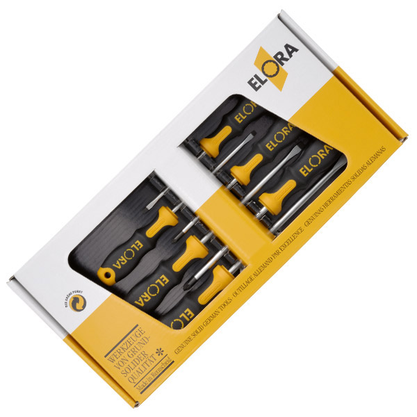 Bộ tua vít ELORA 583 S6K, 6 cây, bao gồm tua vít dẹt và bake