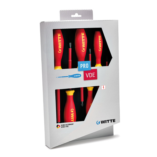 Bộ tua vít cách điện 1000V gồm 5 cây WITTE 670025 3 det, 2 hoa thị