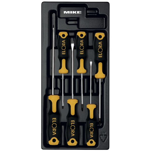 Bộ tuốc nơ vít ELORA MS-38, gồm 6 cây, dẹt và bake
