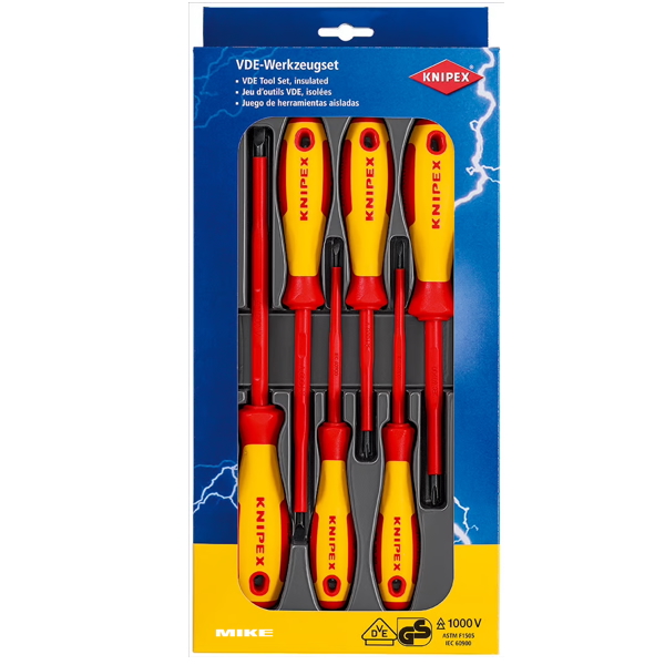Bộ tuốc nơ vít Knipex 00 20 12 V01, cách điện gồm 6 cây trong hộp