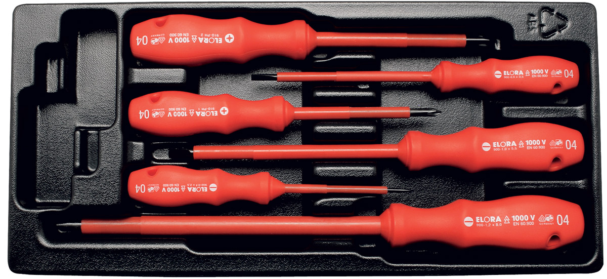 MS-32 bộ tuốc nơ vít cách điện 1000V trong khay nhựa cho tủ đồ nghề