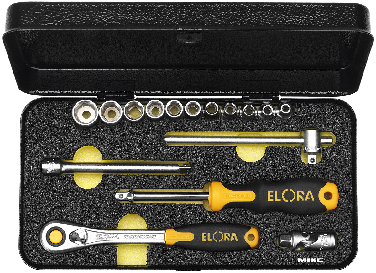 Bộ tuýp 14-16 chi tiết ELORA 1430, đầu vuông 1/4". Elora Germany