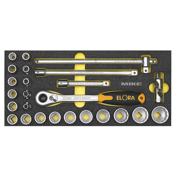Bộ đầu tuýp ELORA OMS-3, size 8-32mm, 12 cạnh, đủ phụ kiện