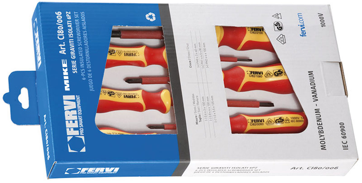 Bộ tô vít cách điện 1000V gồm 6 cây CI80