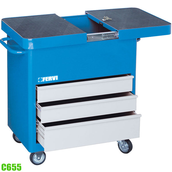Tủ dụng cụ 3 ngăn C655, có mặt bàn đóng mở được FERVI - Italia