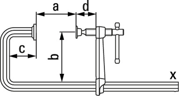 Cảo chữ U Bessey GU25-12-6ZK, lực kẹp 4000N