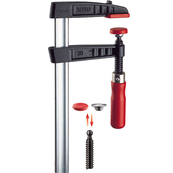 Cảo kẹp gỗ chữ F BESSEY TG, tay nắm bằng gỗ, made in Germany