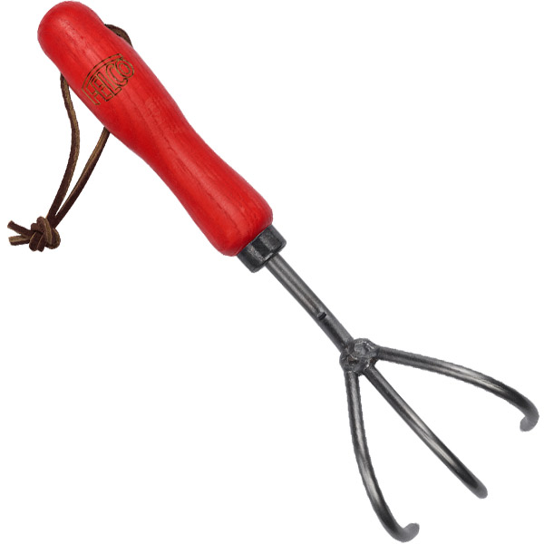 Cào lá 3 chân bằng thép FELCO 411 cán gỗ, làm cỏ trong vườn