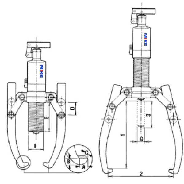 kích thước vật lý của các cơ phận trên cảo HP Series