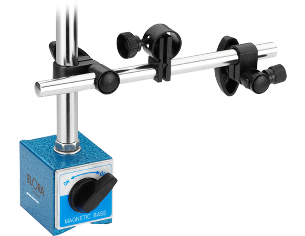 1565 chân đế gá đồng hồ so có từ tính Elora Chân đế gá đồng hồ so có từ tính ELORA 1565, lực từ 600N