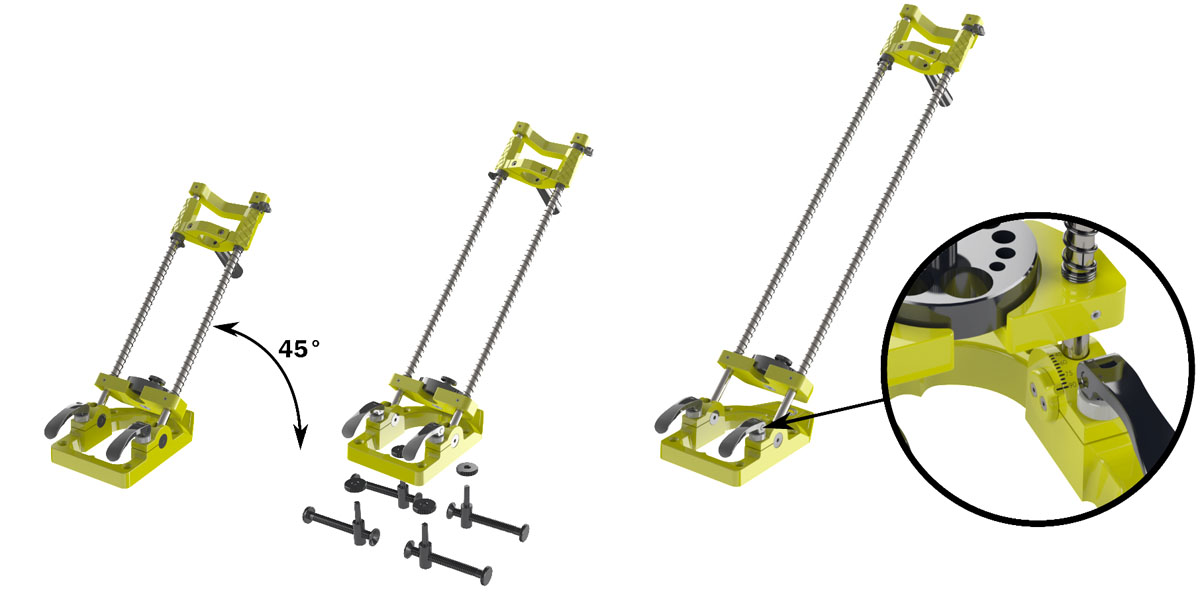 1404 Chân đế máy khoan 320-650mm, có thể xoay góc nghiêng 45 độ, hàng chính hãng FAMAG Germany