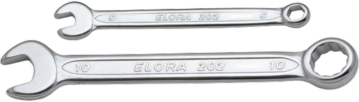 Cờ lê vòng miệng loại ngắn ELORA 202, kích thước từ 4-10mm