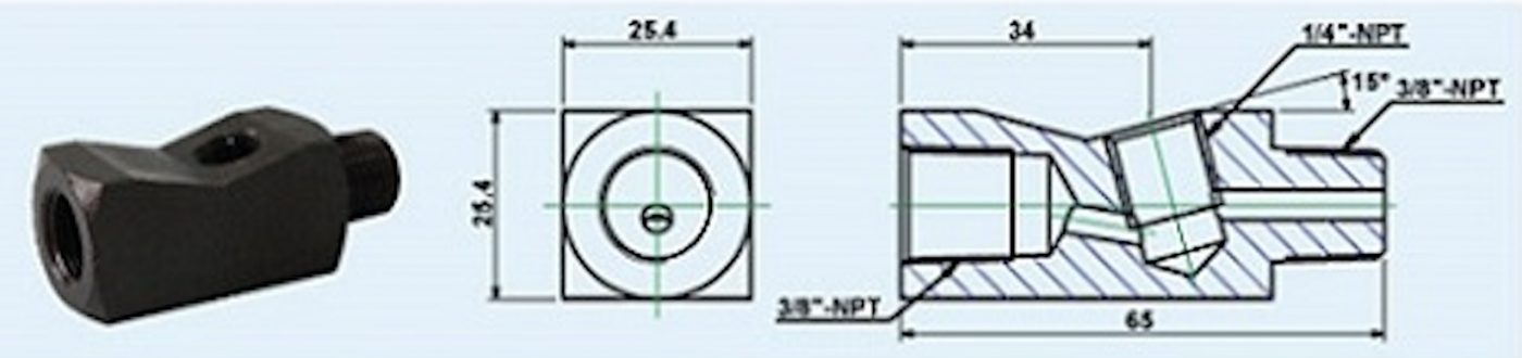 Co nối chữ T cho đồng hồ áp suất E0567