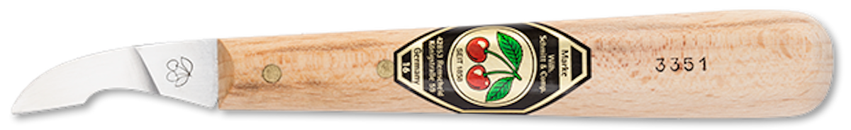 3351 - Dao điêu khắc gỗ lưỡi cong cán gỗ Kirschen - Germany.
