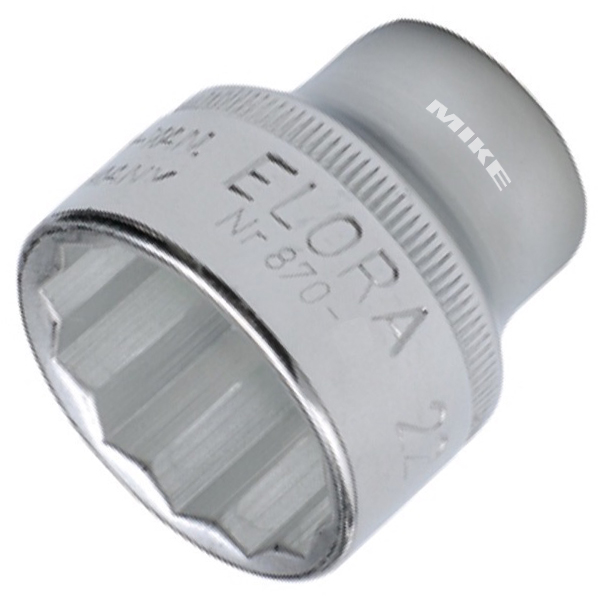 Đầu khẩu hệ inch ELORA 870A, vuông 3/8 inch, loại 12 cạnh DIN 3124