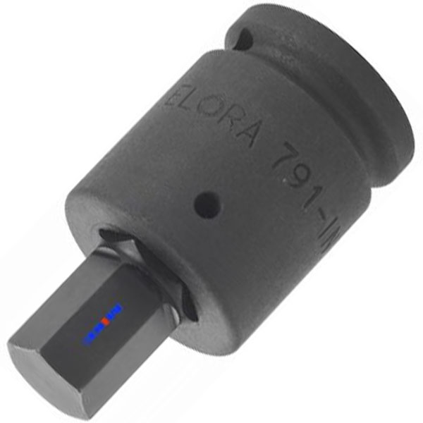 Đầu tuýp vít lục giác đen 6 cạnh ELORA 791IN, vuông 3/4 inch