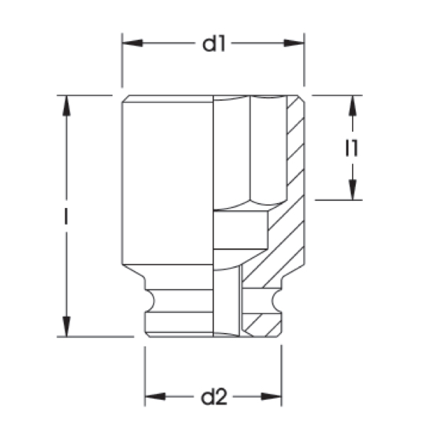 Kích thước đầu tuýp đen 1.1/2inch hệ mét Elora Germany
