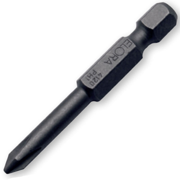 Đầu vít 4 cạnh ELORA 4120-PH, từ PH0 - PH3, chuôi lục giác 1/4 inch