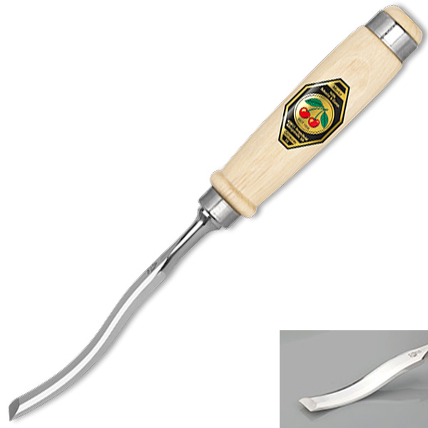 Đục gỗ S-Form thân cong Kirschen 1051, cán tiện tròn
