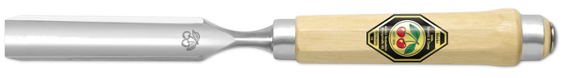 Đục gỗ mũi cong 1432, vát ngoài, cán gỗ bát giác, đai sắt.