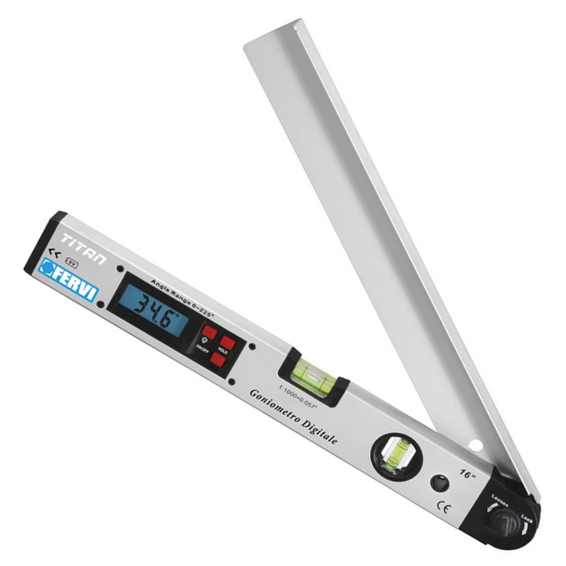 Thước đo góc điện tử FERVI G008, từ 0 ÷ 225°, 400mm, 2 bọt thủy