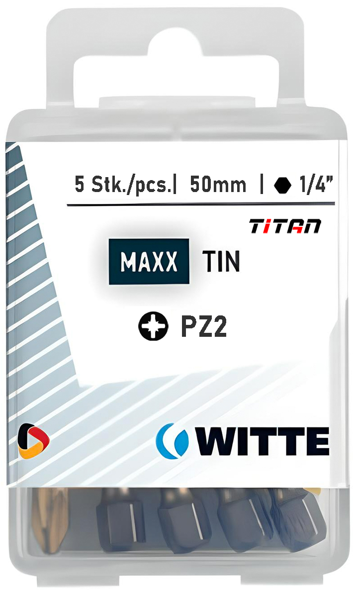 Hộp 5 mũi vít hoa thị PZ 2 WITTE 427542 - Germany