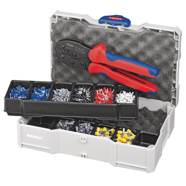 Bộ hộp cos và kìm bấm Knipex 97 90 23, nhựa cứng TANOS MINI