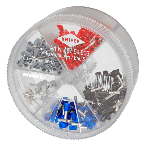 Bộ đầu cos 200 cái Knipex 97 99 906 – hộp tròn, dễ thao tác